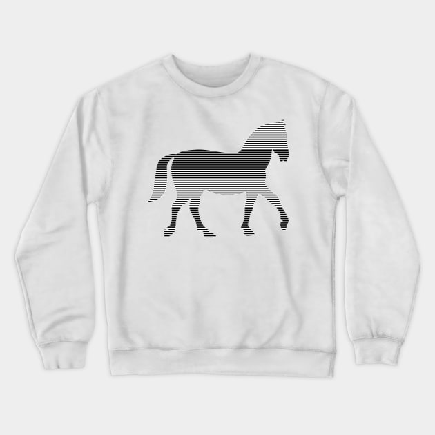 Horse - strips - black and white. Crewneck Sweatshirt by kerens